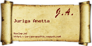 Juriga Anetta névjegykártya